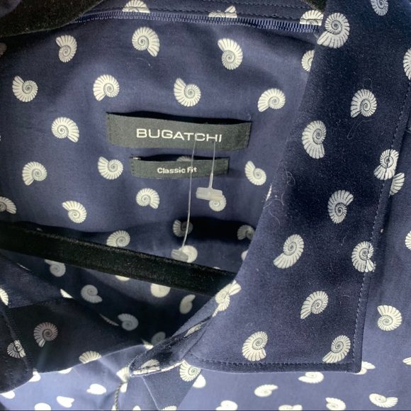 Bugatchi Men’s Classic Fit Short Sleeve shirt Size Large, Deep Navy colour - Picture 6 of 8